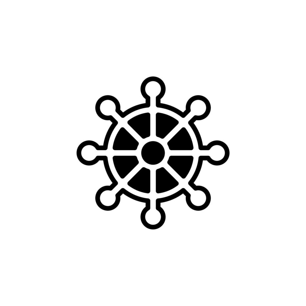 Ruder, Nautik, Schiff, Boot durchgezogene Linie Symbol Vektor Illustration Logo Vorlage. für viele Zwecke geeignet.