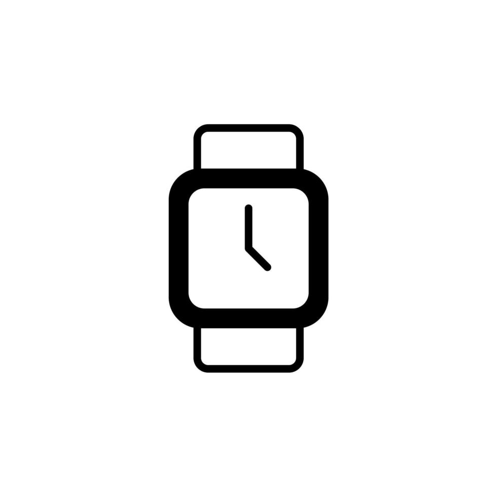 uhr, armbanduhr, uhr, zeit durchgezogene linie symbol vektor illustration logo vorlage. für viele Zwecke geeignet.