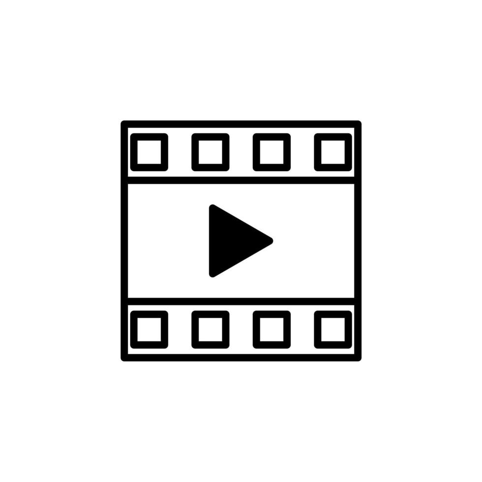 Video, Spiel, Film, Player, Film Logo-Vorlage für Symbolvektorillustration mit durchgezogener Linie. für viele Zwecke geeignet. vektor