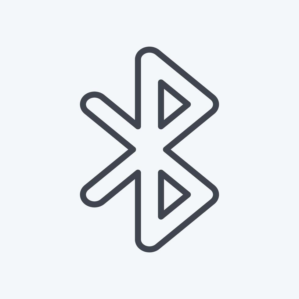 Symbol Bluetooth. geeignet für mobile Apps-Symbol. Linienstil. einfaches Design editierbar. Design-Vorlagenvektor. einfache symbolabbildung vektor