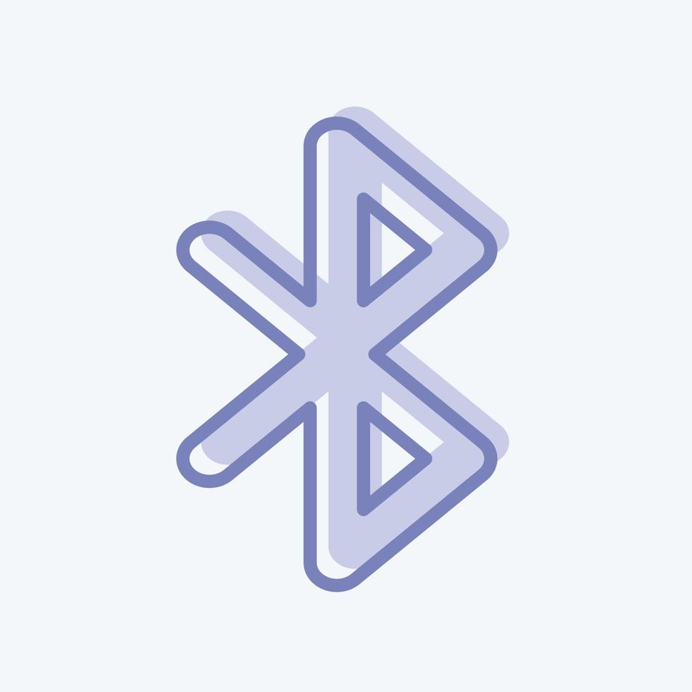 ikon bluetooth. lämplig för mobilappar symbol. tvåtonsstil. enkel design redigerbar. design mall vektor. enkel symbol illustration vektor