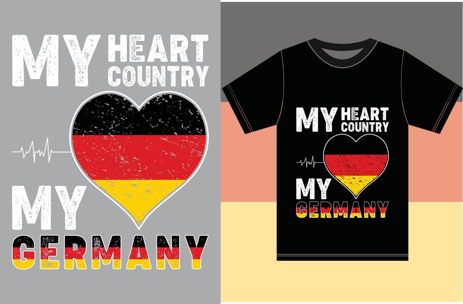 Mein Herz, mein Land, mein Deutschland. Typografie-Vektordesign vektor