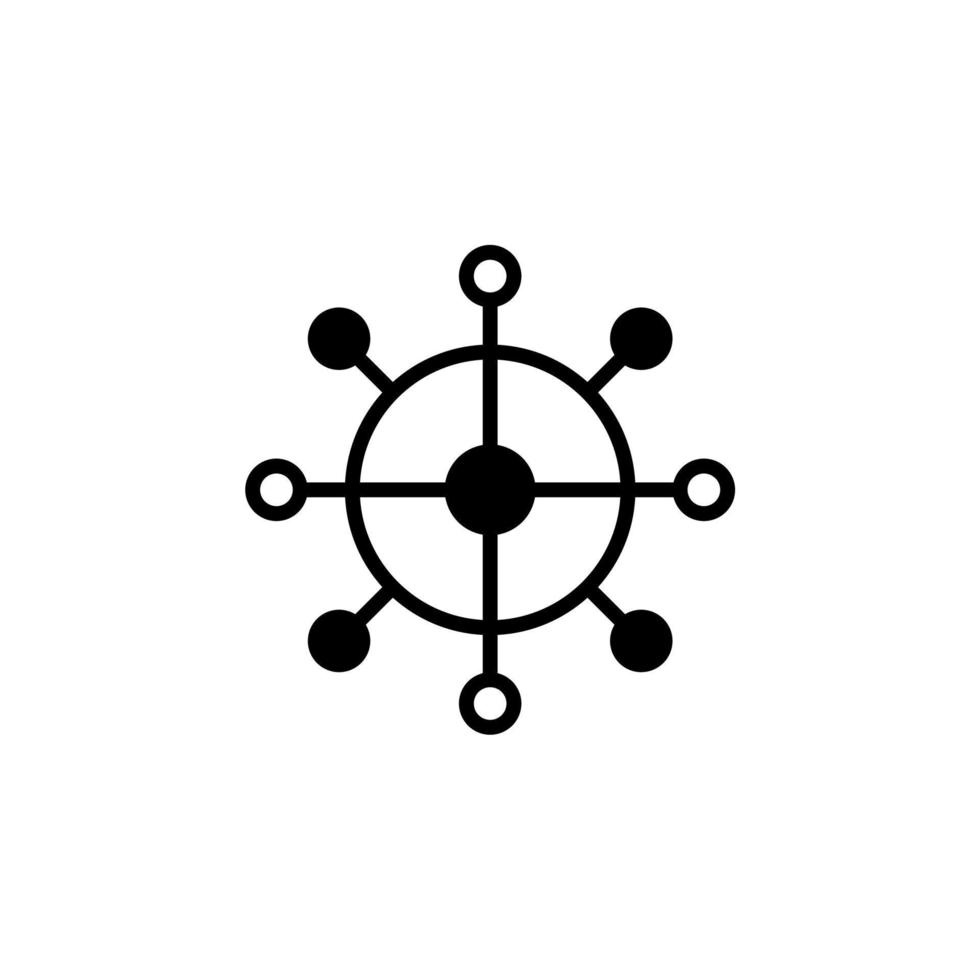 Ruder, Nautik, Schiff, Boot durchgezogene Linie Symbol Vektor Illustration Logo Vorlage. für viele Zwecke geeignet.
