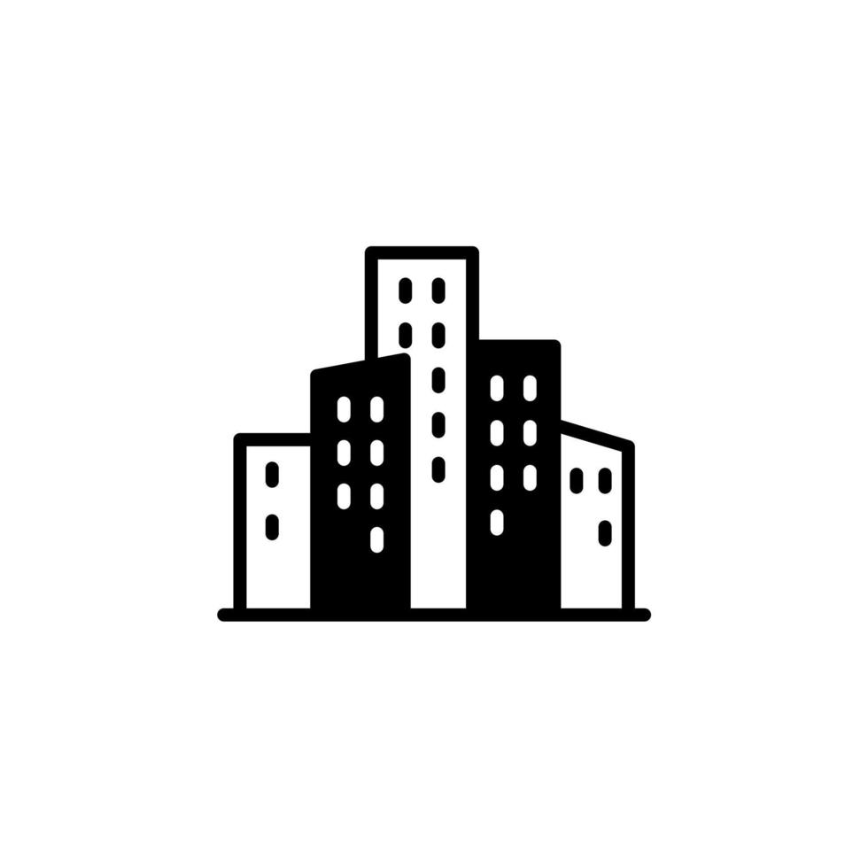 stad, stad, urban heldragen linje ikon vektor illustration logotyp mall. lämplig för många ändamål.