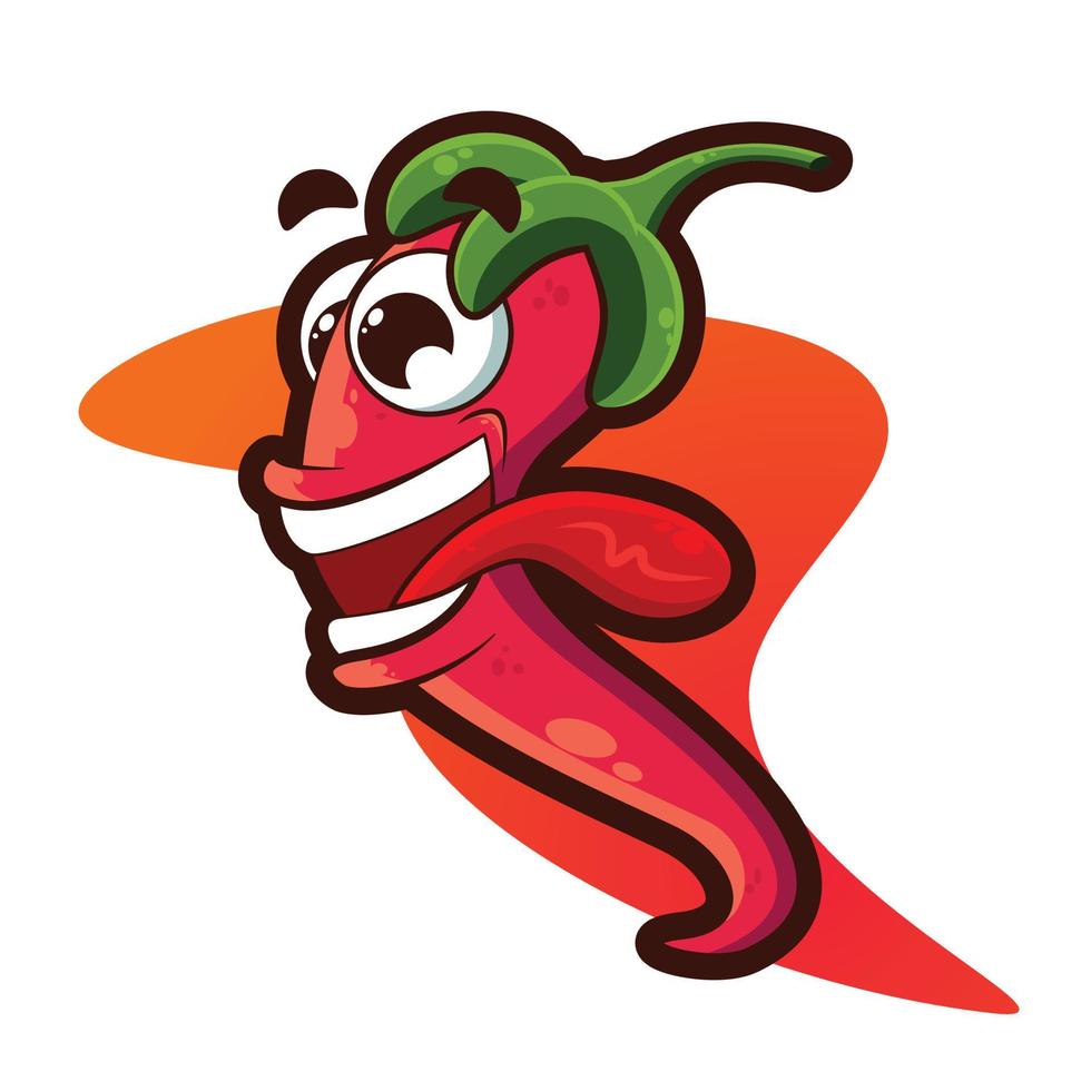 rote Chili-Zeichentrickfigur vektor