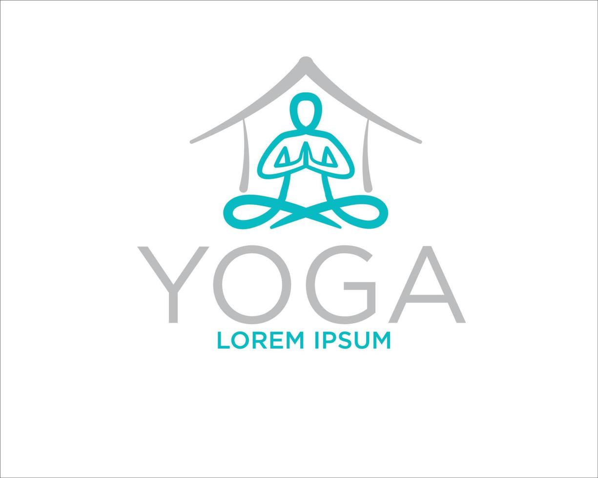 yoga hem logotyp design vektor enkel modern ikon och symbol