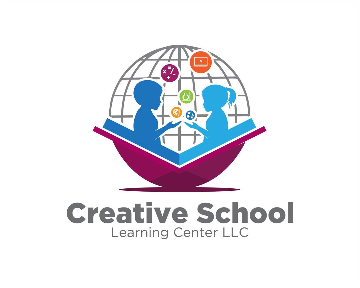 Creative School Learning Center Logo-Designs einfach modern vektor