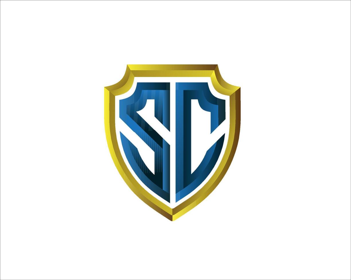 sc-Schild-Logo-Designs für Symbol und Symbol des Schutzdienstes vektor
