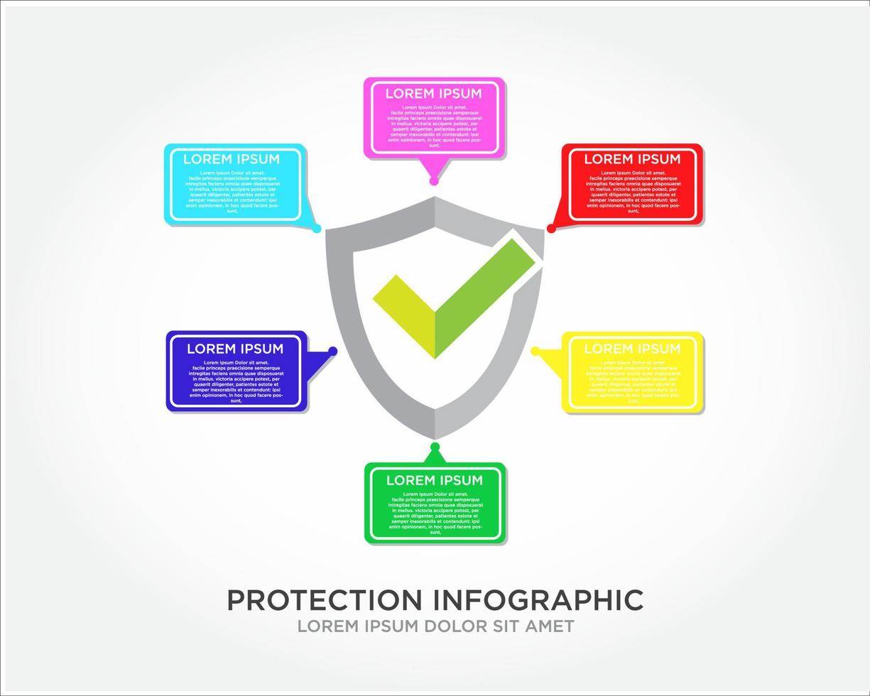 Schutz-Info-Grafik-Logo entwirft einfachen modernen flachen Vektor