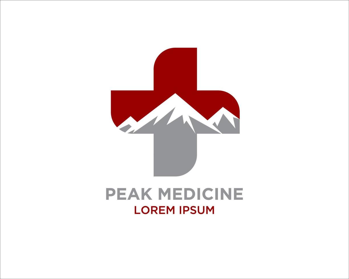 Peak-Medizin-Logo-Designs Vektor einfach modern minimalistisch zu Symbol und Symbol