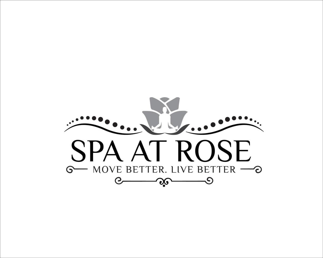 Spa- und Rose-Spin-Therapie-Logo entwirft Vektor für das Gesundheitswesen