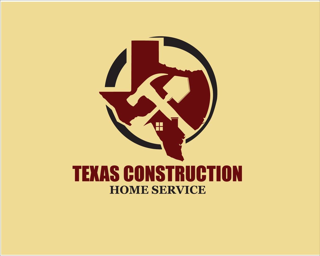 texas konstruktionslogotyp designar enkel modern för fastighetsrestaurering vektor