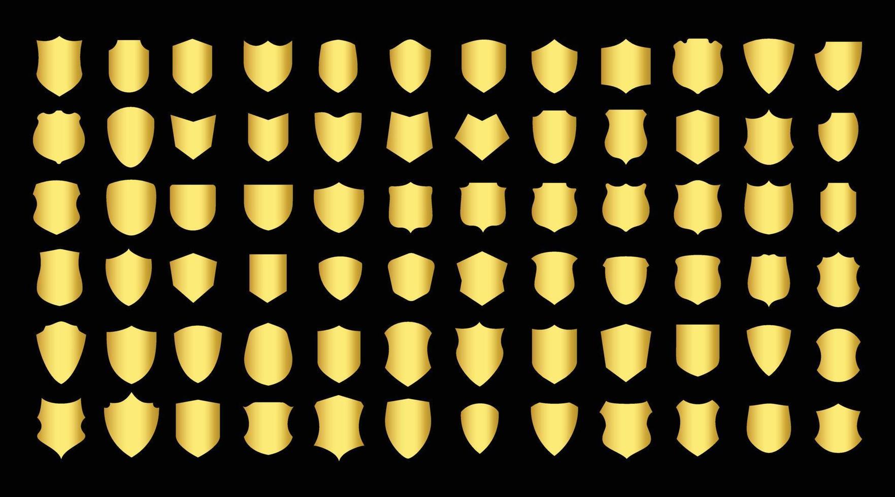 goldenes Schilddesign. symbol für sicherheit, macht, schutz. vektor