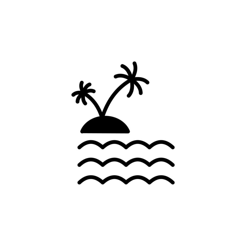 Insel, Strand, Reise, Sommer, Meer Logo-Vorlage für Symbolvektorillustration mit durchgezogener Linie. für viele Zwecke geeignet. vektor