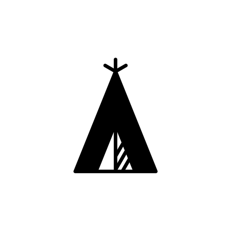 läger, tält, camping, resa heldragen linje ikon vektor illustration logotyp mall. lämplig för många ändamål.