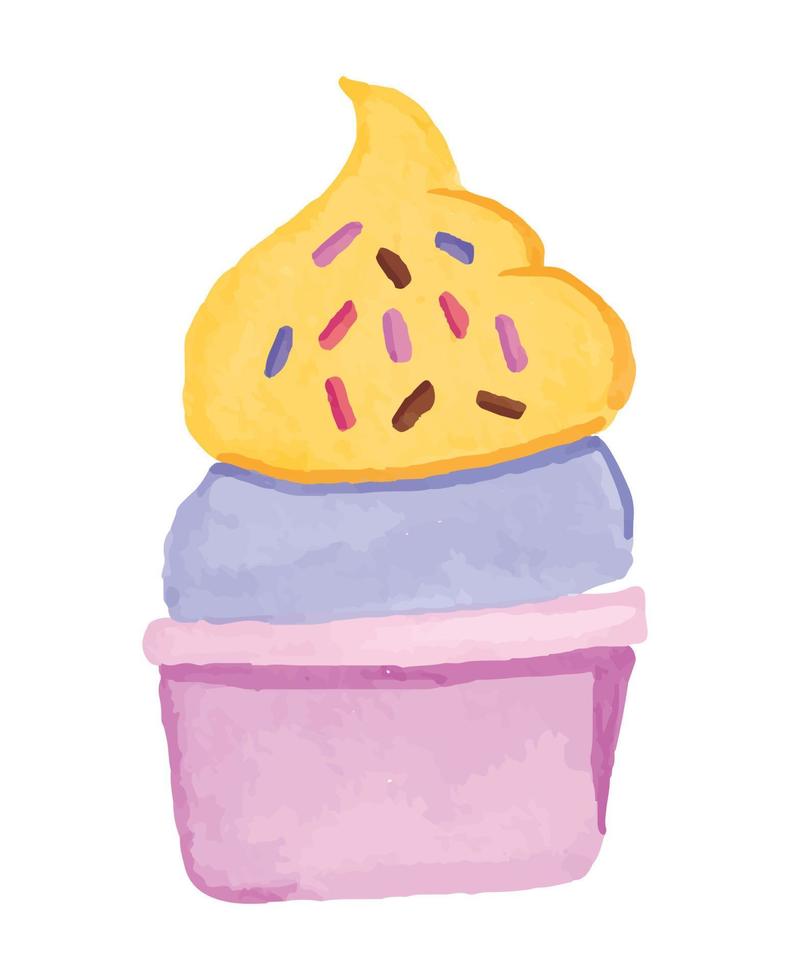 gelato schaufel eis mit streuseln aquarellillustration vektor