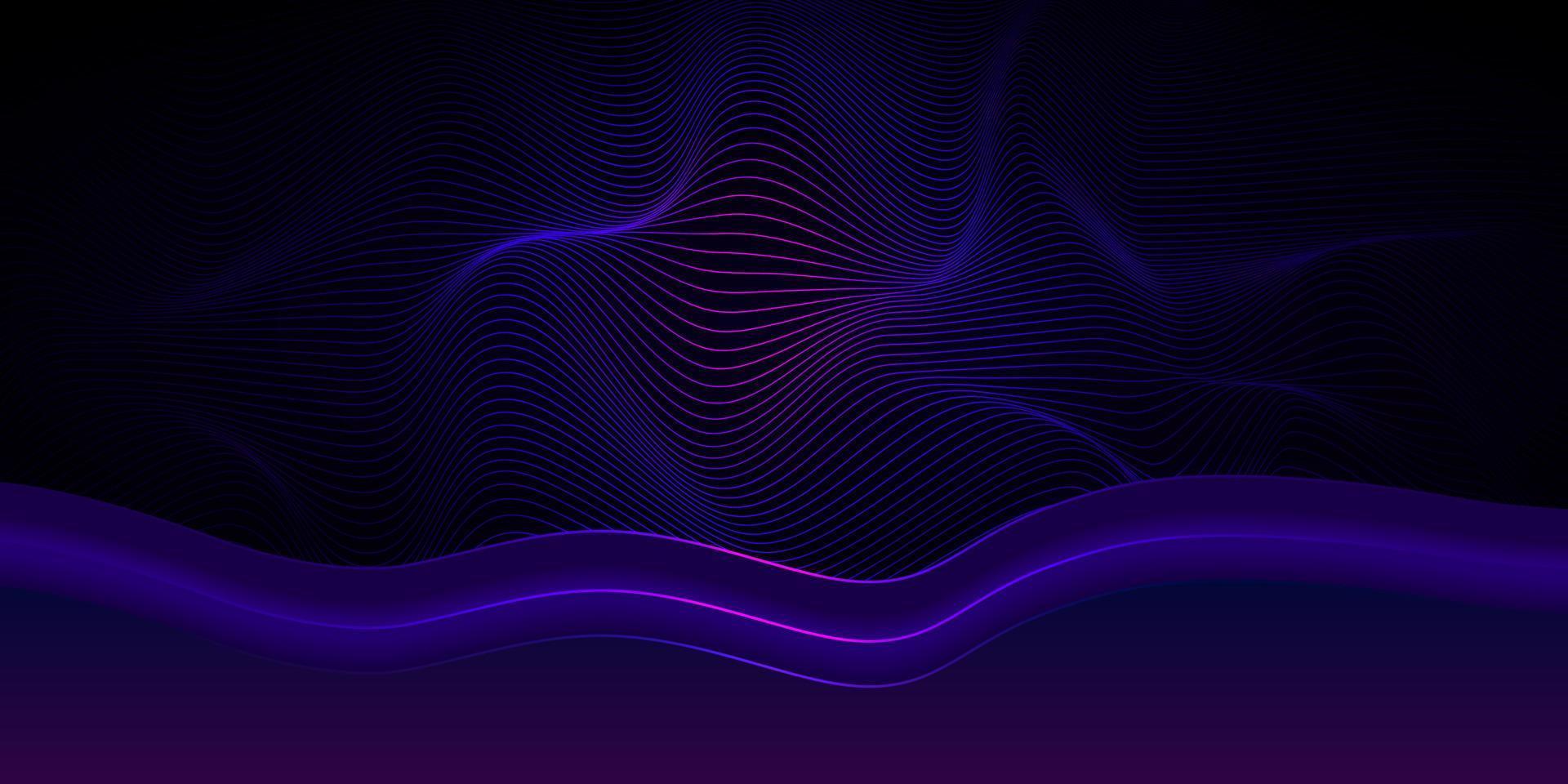 blau lila abstrakten Hintergrund blaue Welle überlappenden gebogenen Balken, Vektor-Illustration. vektor