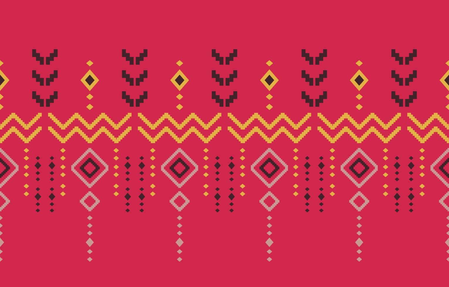 rosa ethnische handgefertigte Grenze schöne Kunst. navajo nahtloses muster im stammes-, volksstickerei-, mexikanischen, peruanischen, indischen, marokkanischen, turkei- und usbekischen stil. aztekisches Motiv geometrischer Kunstornamentdruck. vektor