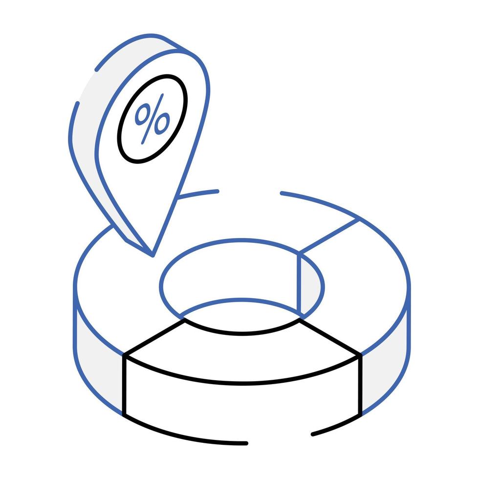 modernes isometrisches Symbol des Kreisdiagramms vektor