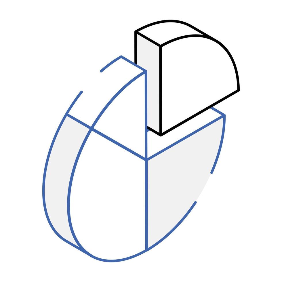 modernes isometrisches Symbol des Kreisdiagramms vektor