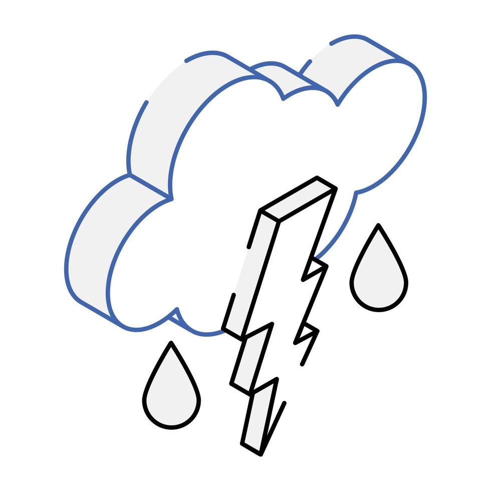 extreme Wetterbedingungen, Ikone des Gewitters vektor