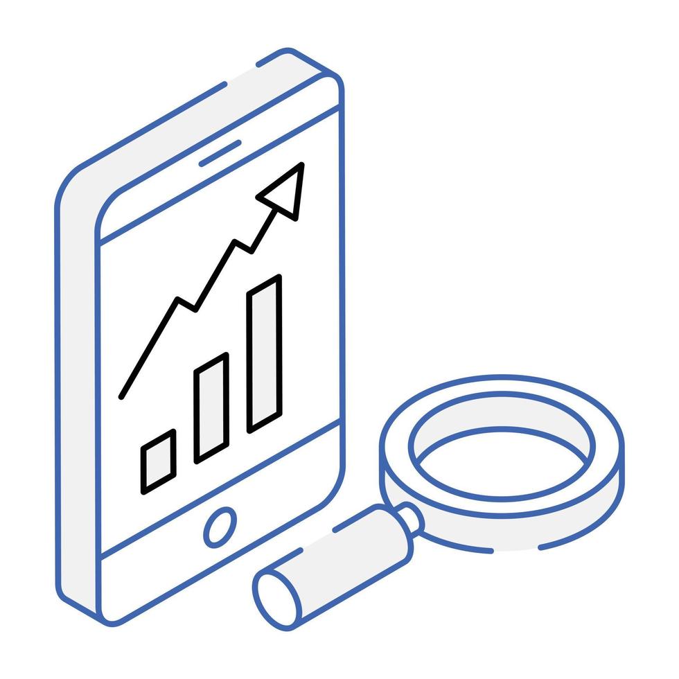 moderne umriss isometrische ikone der datenanalyse vektor