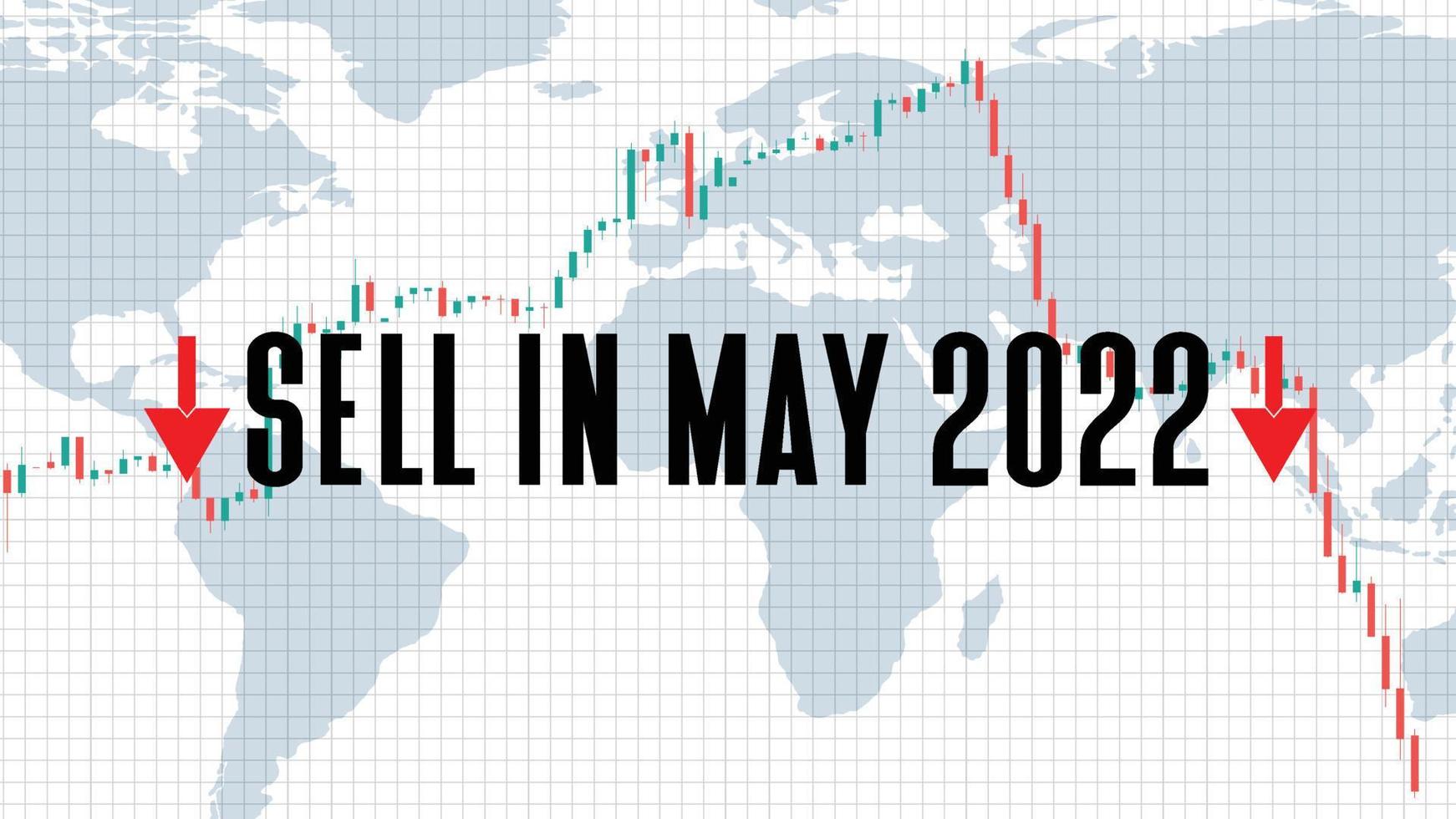 abstrakt bakgrund för försäljning i maj 2022 aktiemarknad på vit bakgrund vektor