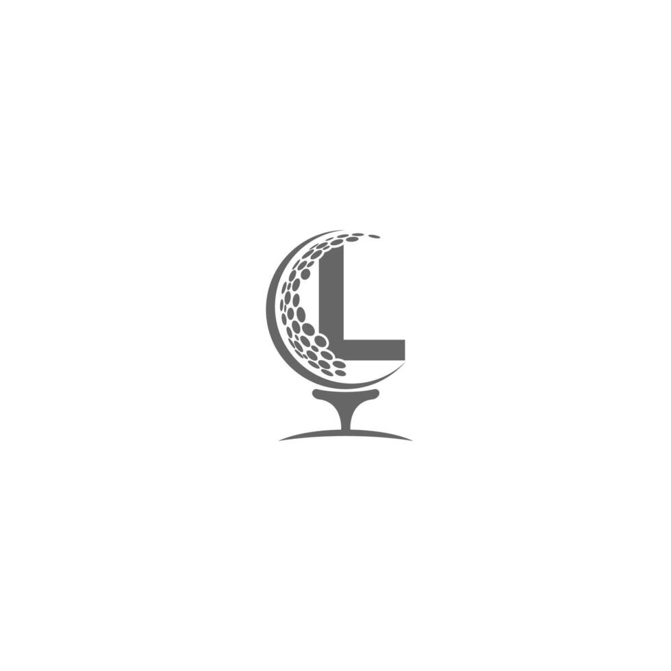 Buchstabe l und Golfball-Symbol-Logo-Design vektor