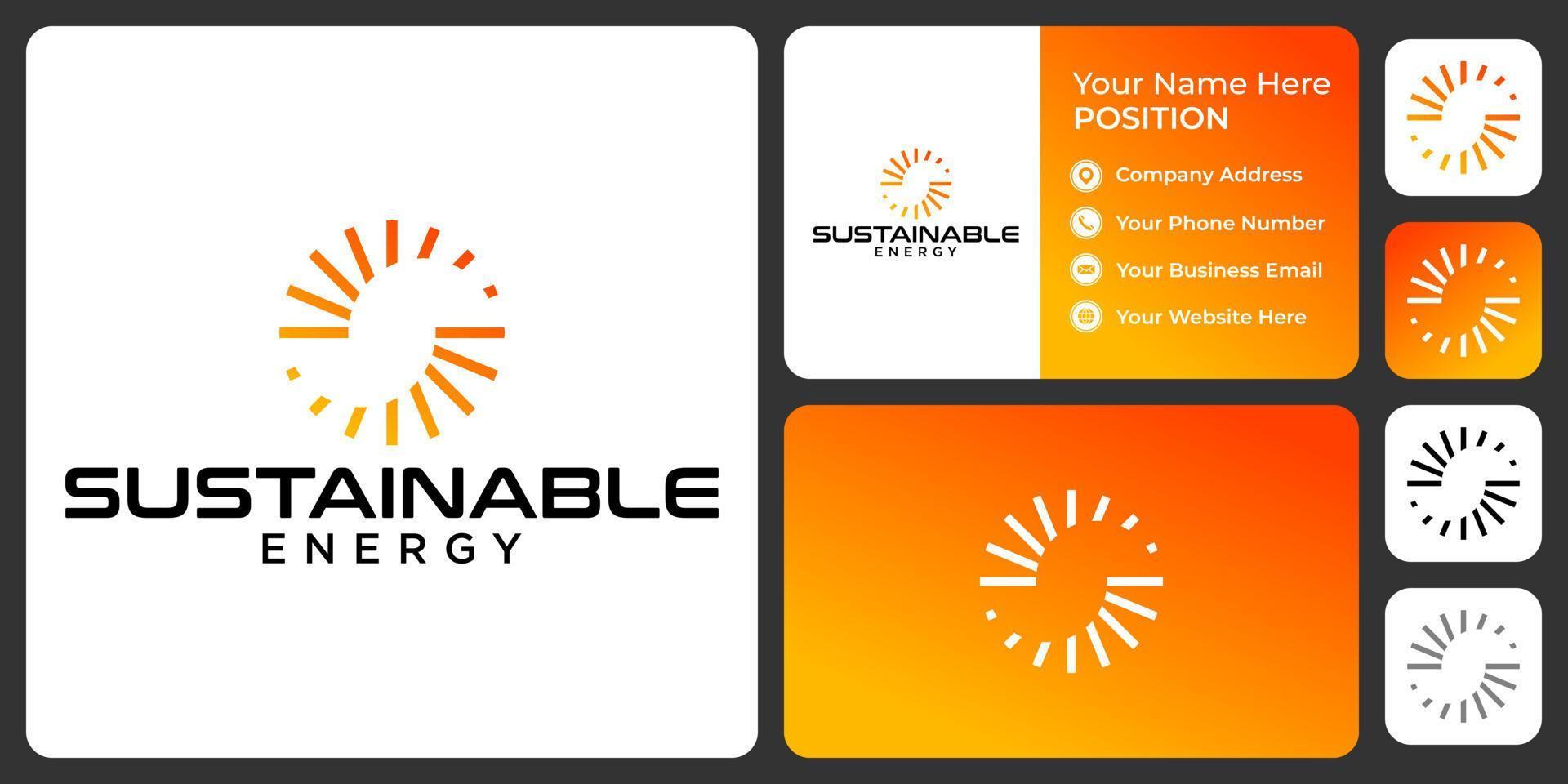 Buchstabe s Monogramm nachhaltiges Logo-Design mit Visitenkartenvorlage. vektor