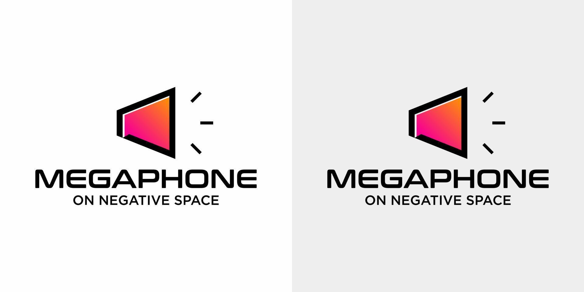 Megaphon-Rosa-Logo-Design mit Goldfarbe. vektor