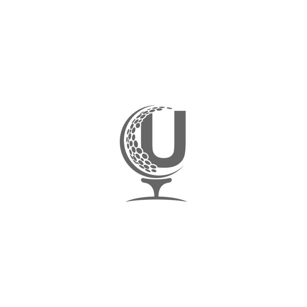 Buchstabe u und Golfball-Symbol-Logo-Design vektor