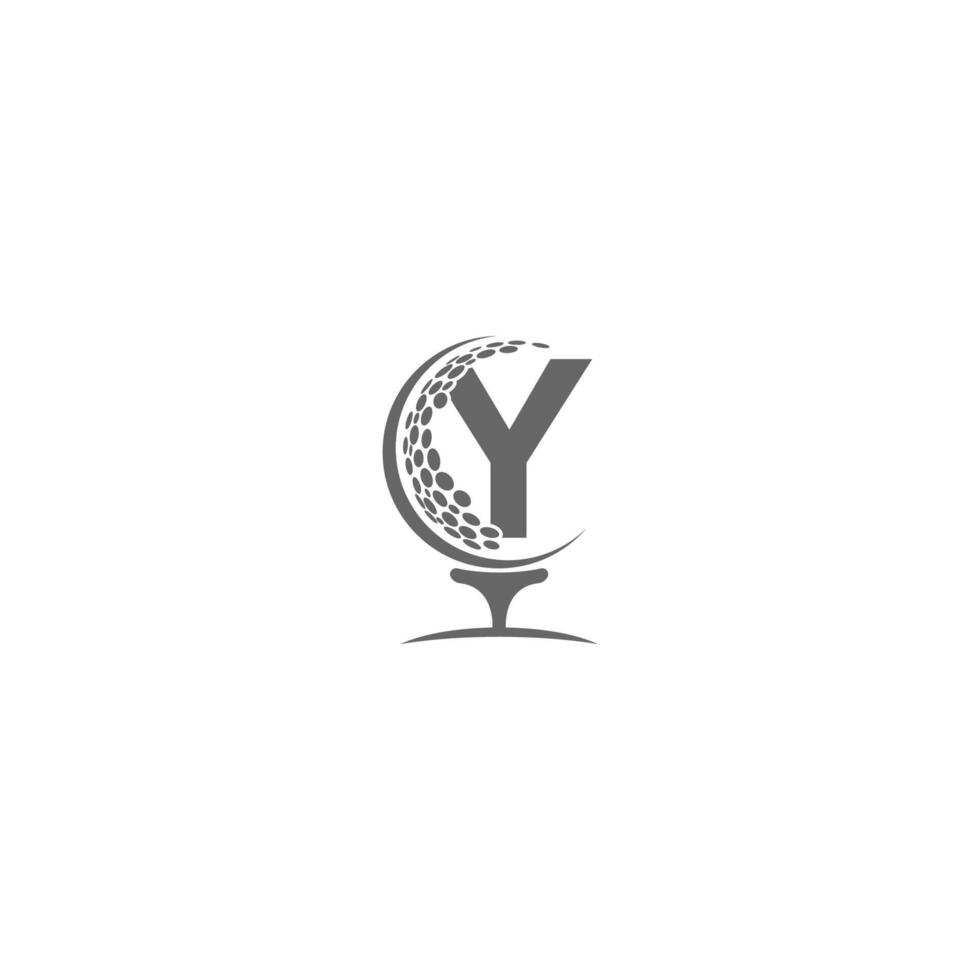 bokstaven y och golfboll ikon logotyp design vektor