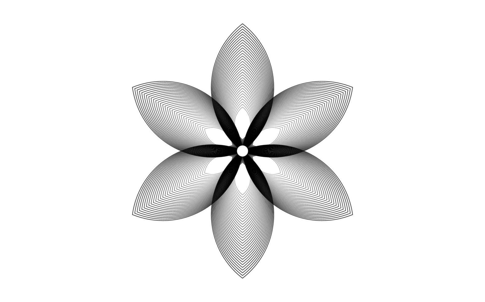 seed flower of life lotusikon, logotyp mandala helig geometri, tatuering symbol för harmoni och balans. mystisk talisman, svarta cirklar linjer vektor isolerad på vit bakgrund