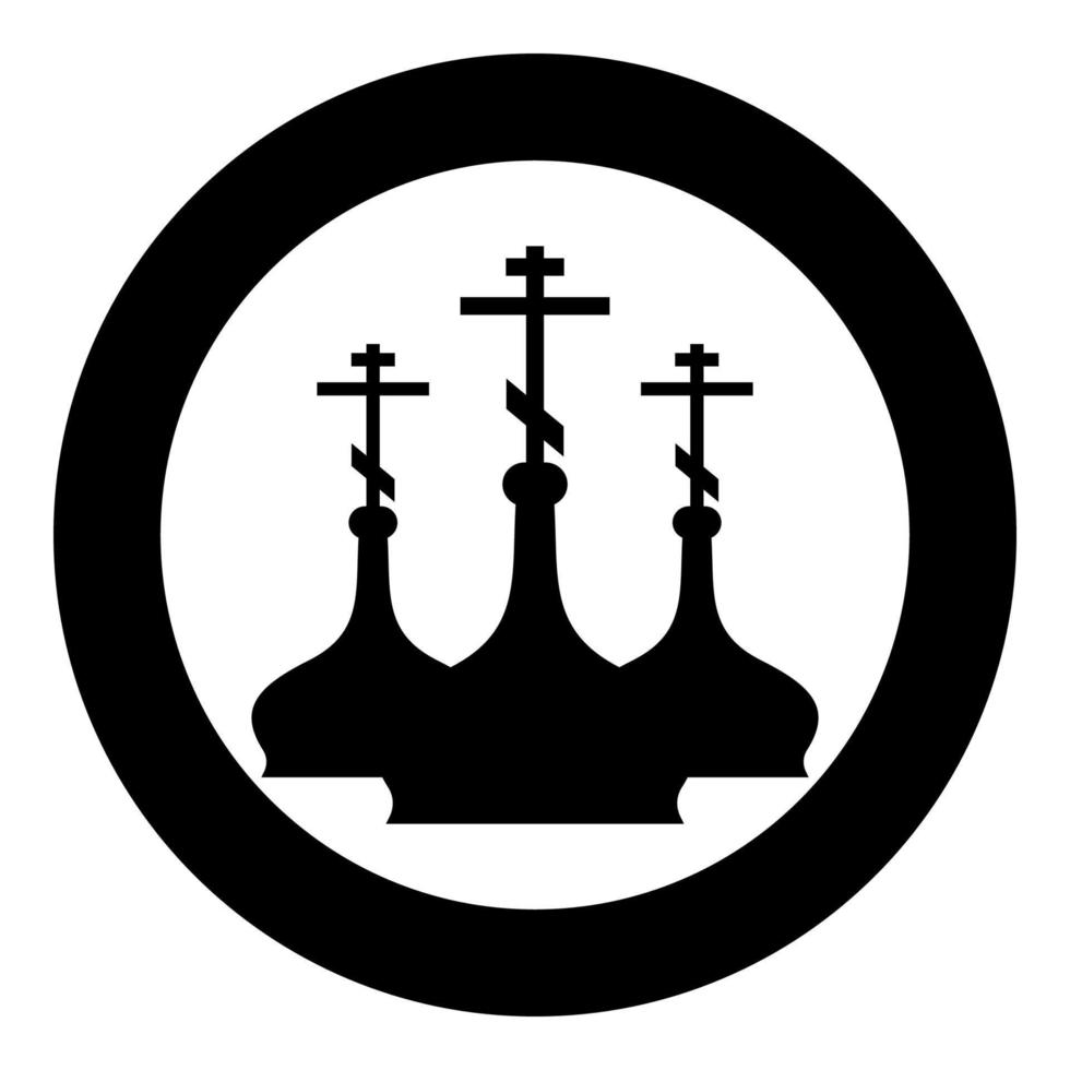 Kuppel der Kirche Symbol im Kreis rund schwarz Farbe Vektor Illustration Bild solide Umrisse Stil
