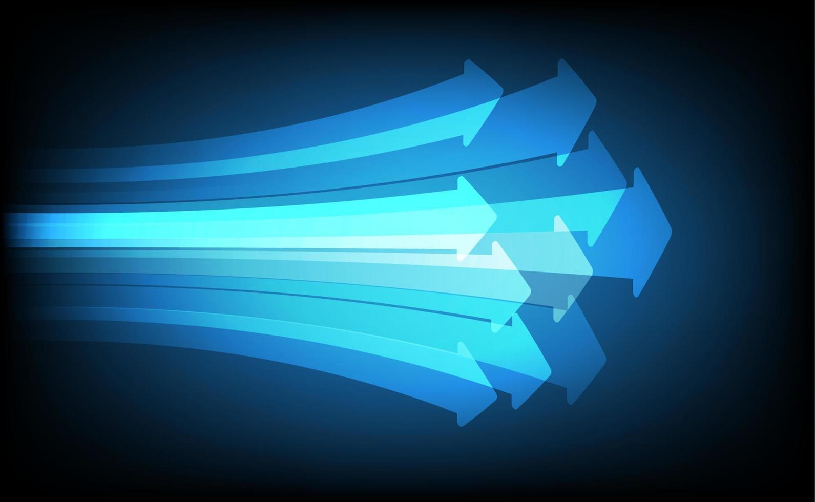 Pfeil, abstrakter Technologiehintergrund des blauen Lichts für Computergrafikwebsiteinternet und -technologie. vektor