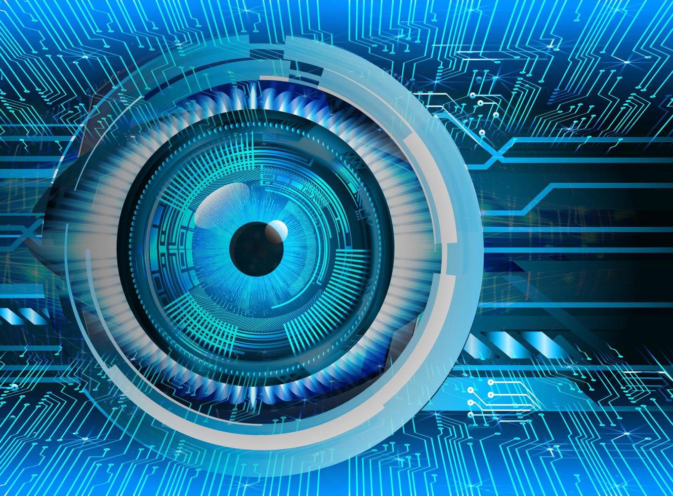 Hintergrund des zukünftigen Technologiekonzepts der Augen-Cyber-Schaltung vektor