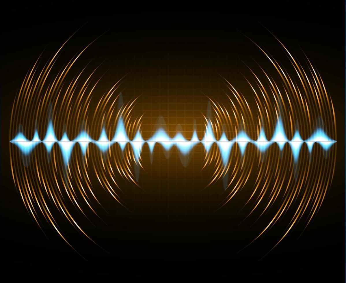ljudvågor oscillerande mörkt ljus vektor