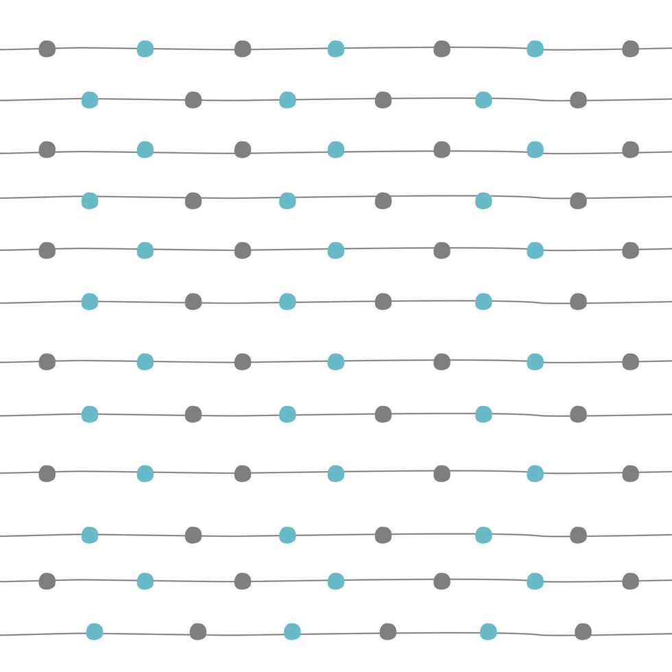 niedliche Musterstreifenlinie mit grauen und blauen Punkten. vektor
