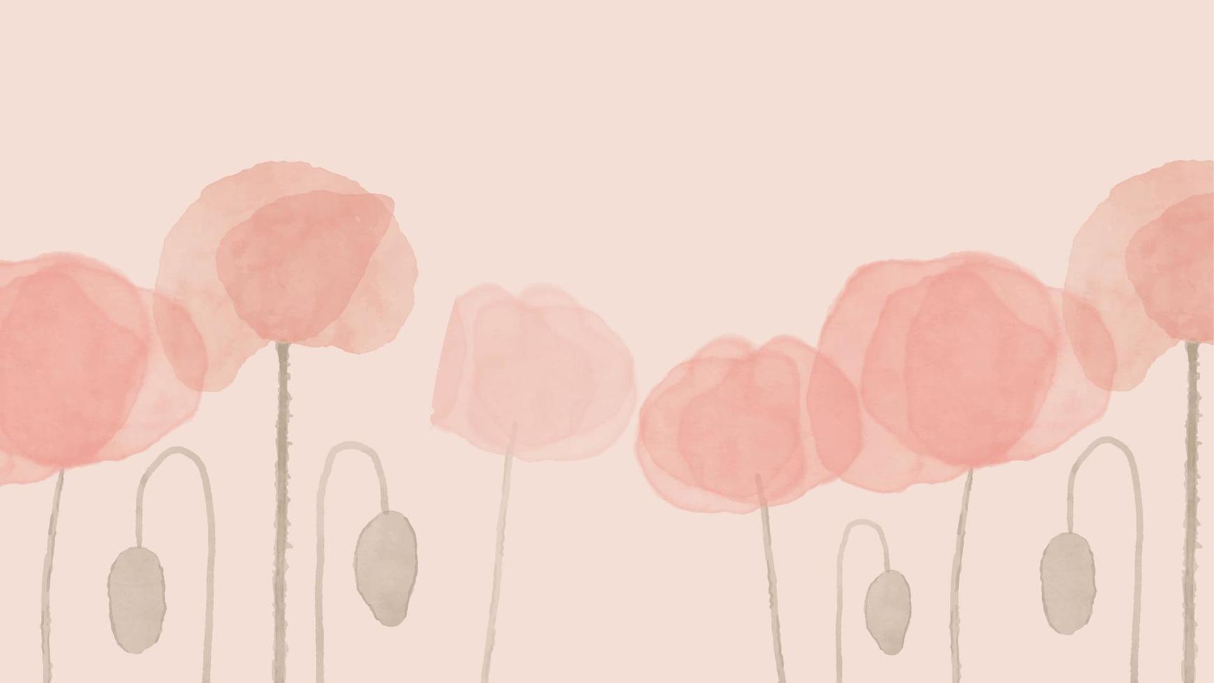 Hintergrundvektor der abstrakten Kunst. luxuriöse tapete im minimalen stil mit kunstaquarellblumenmohn. hintergrund für banner, poster, web und verpackung. vektor