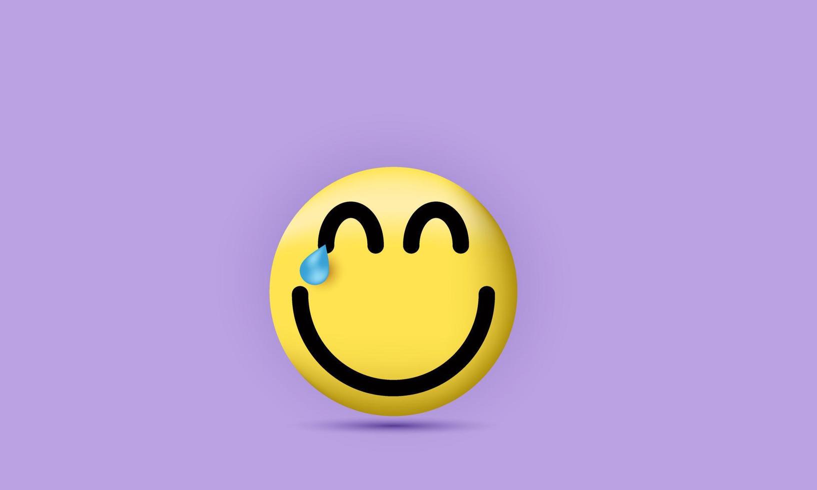 3D emoji uttryckssymbol lyckligt ansikte uttryck sociala medier vektorillustration vektor