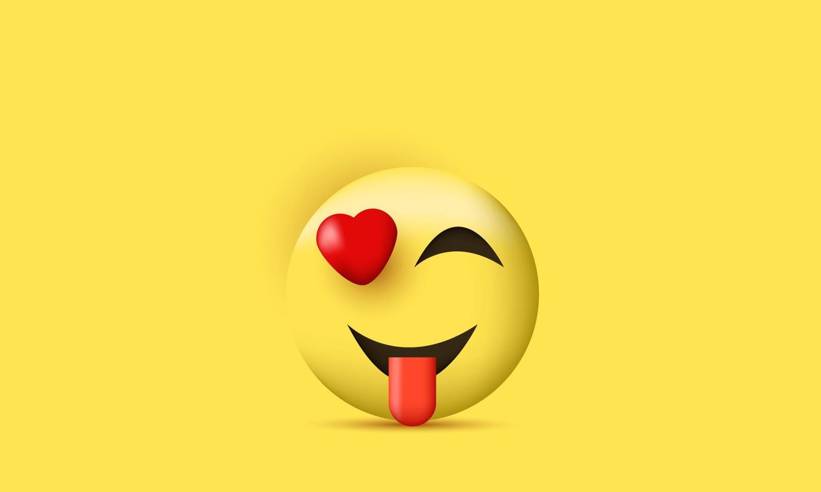 3D Emojis Lächeln Symbole Gesichtszüge Zungenausdrücke Social Media Vektor Illustration