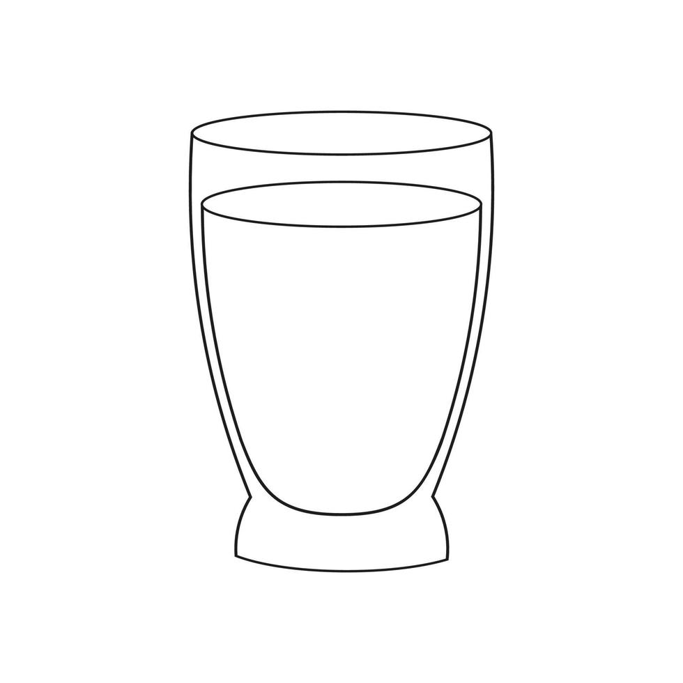 målarbok sida för barn glas. tecknad stil. vektor illustration isolerad på vit bakgrund.