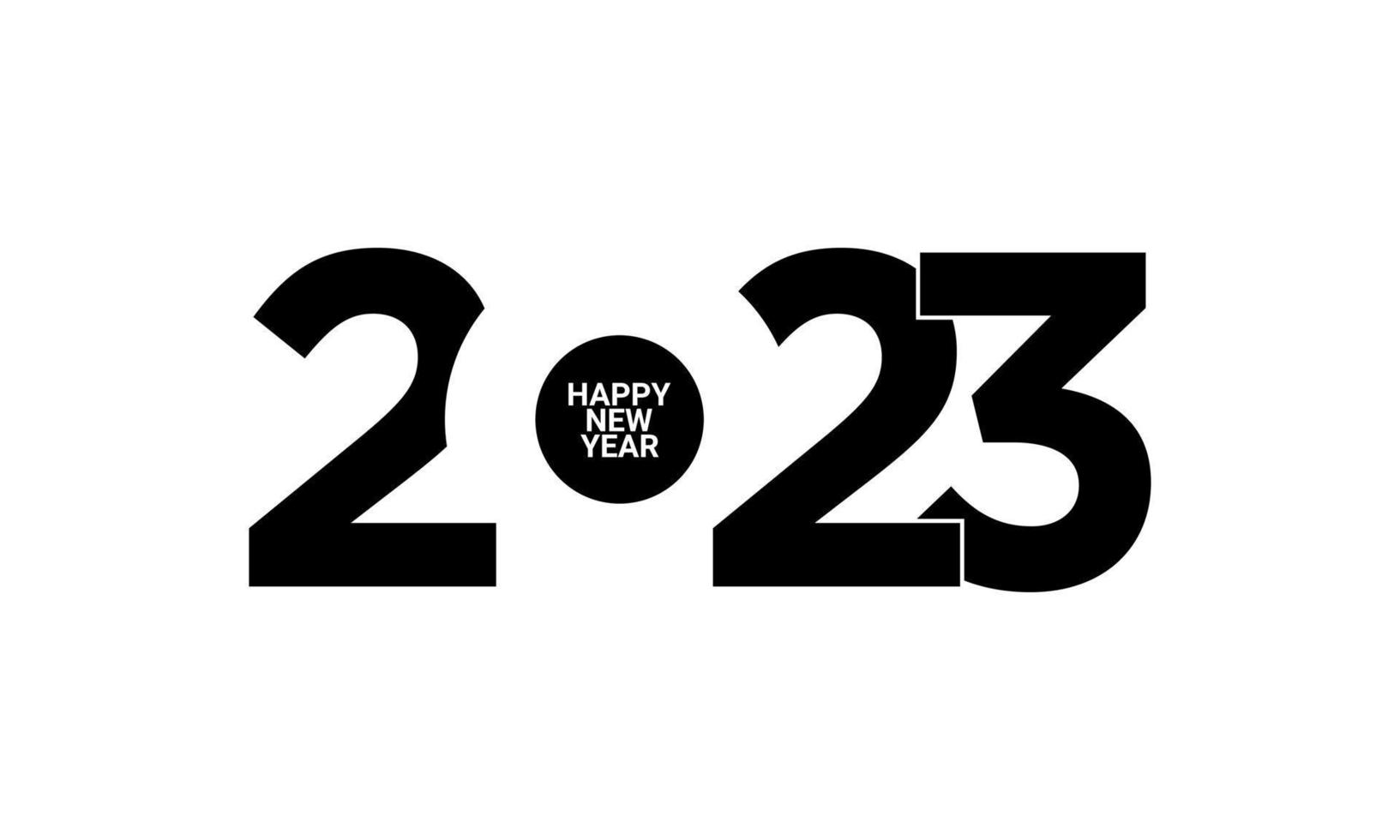 2023 frohes neues Logo-Design auf weißem Hintergrund. vektor
