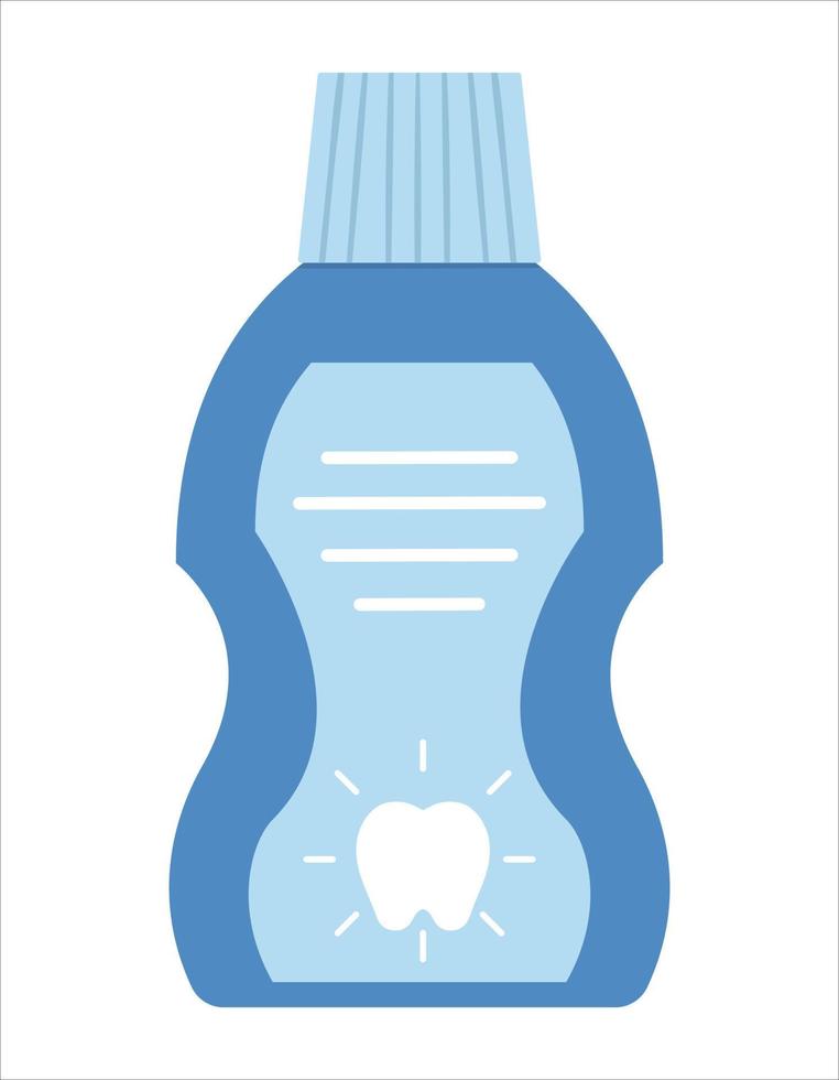 flaska med munvatten ikonen isolerad på vit bakgrund. vektor tandvård verktyg. element för rengöring av tänder. tandvård utrustning illustration. tandläkarens sköljvätska