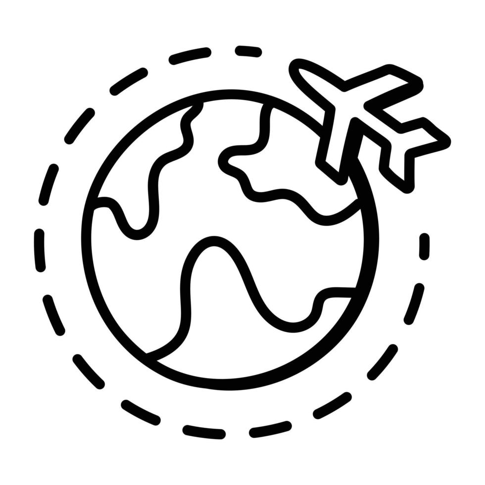 lättanvänd doodle-ikon för världsturné vektor