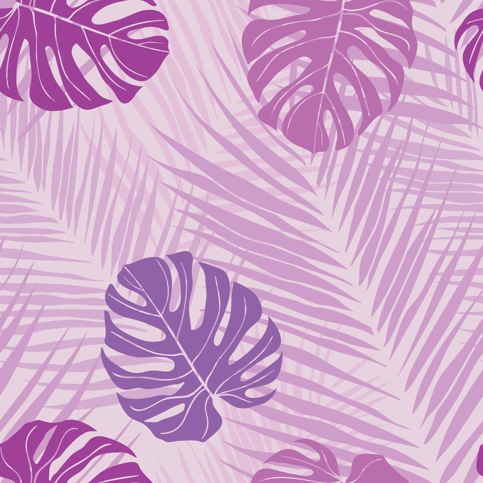 vackra tropiska löv gren seamless mönster design. tropiska löv, monstera leaf sömlös blommönster bakgrund. trendig brasiliansk illustration. vårsommar design för modetryck vektor