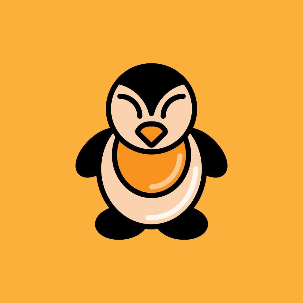 logotyp för en pingvin i kombination med ett ägg. enkel logotypdesign för restauranger eller andra områden vektor