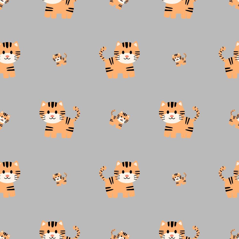 sömlösa mönster av tigrar för dekorerad som bakgrund, tyg, kläder, etc. vektor