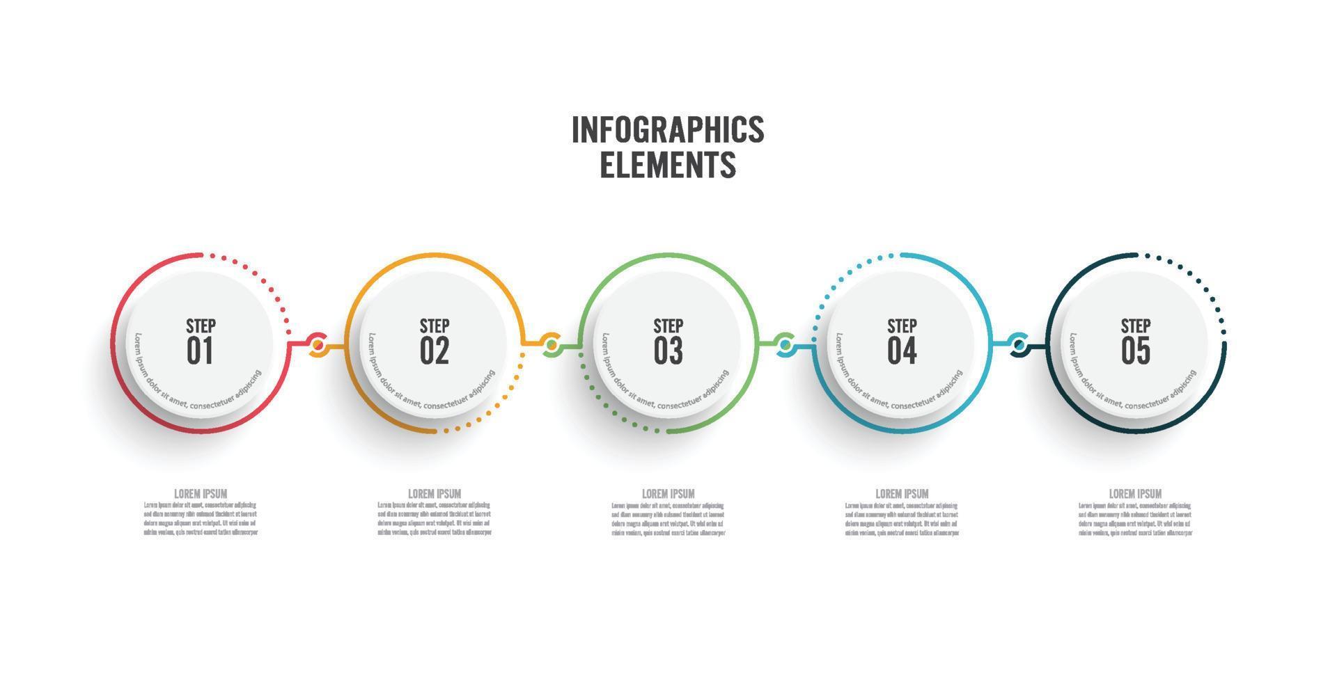 banner 5 steg business infographic mall med steg upp alternativ. mall för presentation, diagram, graf. vektor illustration.