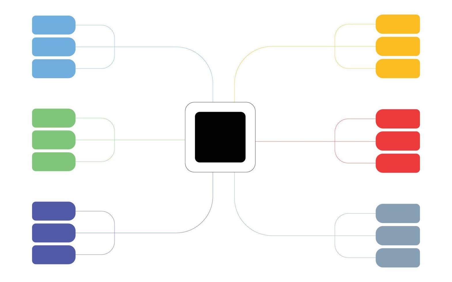 kreative vektorillustration der infografischen vorlage der mind map isoliert auf transparentem hintergrund mit platz für ihre inhalte. vektor